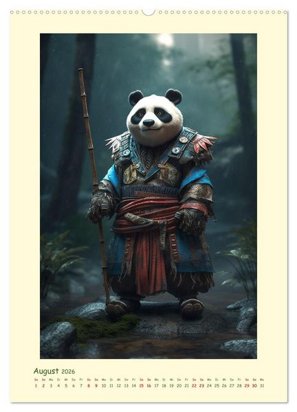 Produktbild: Tierische Samurai (Wandkalender 2026 DIN A2 hoch), CALVENDO Monatskalender