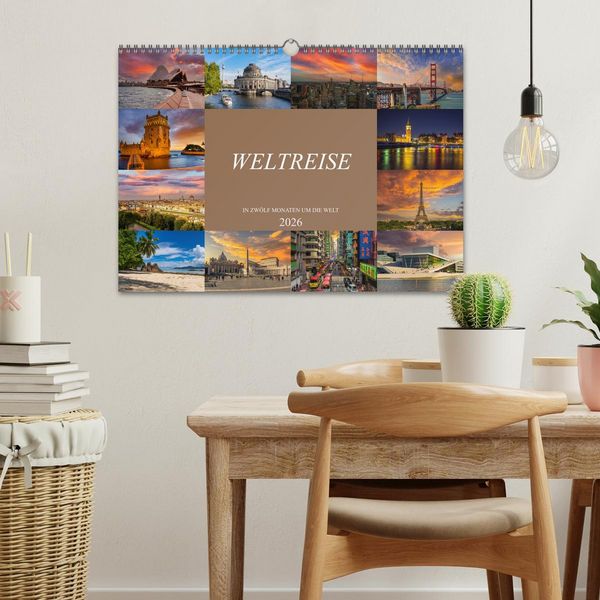 Produktbild: Weltreise - In zw&ouml;lf Monaten um die Welt (Wandkalender 2026 DIN A3 quer), CALVENDO Monatskalender
