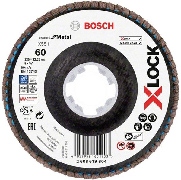 Bosch Accessories 2608619804 X551 Fächerschleifscheibe Durchmesser 125 mm Bohrungs-Ø 22.23 mm 1 St.