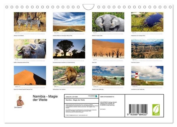 Produktbild: Namibia - Magie der Weite (Wandkalender 2027 DIN A4 quer), CALVENDO Monatskalender