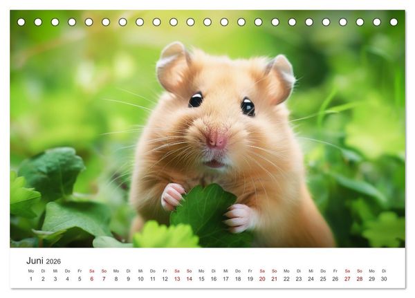 Produktbild: Wild und flauschig - Hamster - Abenteuer in freier Natur (Tischkalender 2026 DIN A5 quer), CALVENDO Monatskalender
