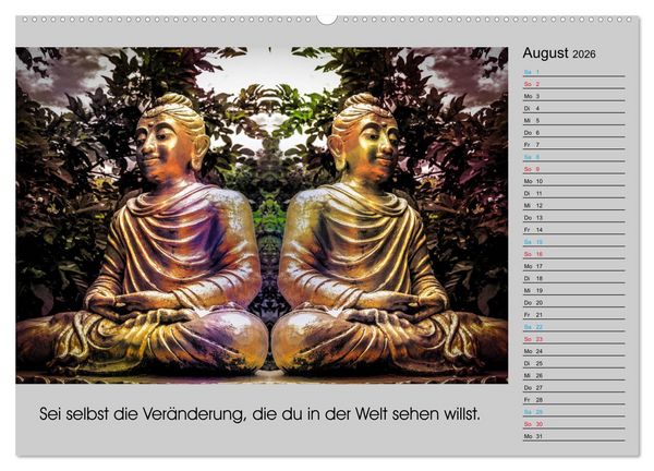 Produktbild: Lebenskraft Buddha (hochwertiger Premium Wandkalender 2026 DIN A2 quer), Kunstdruck in Hochglanz