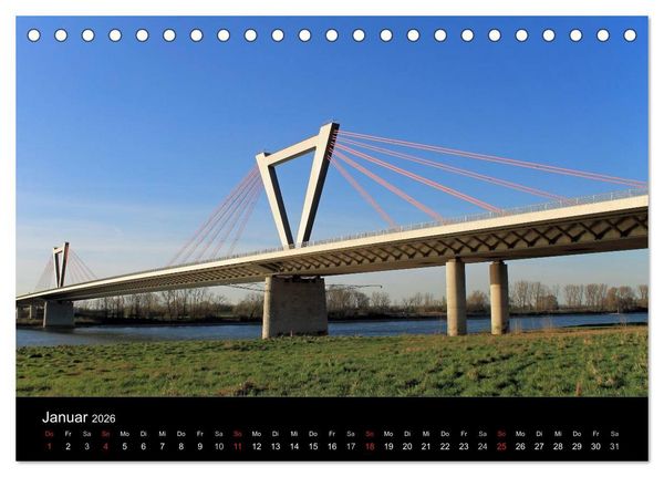 Produktbild: Von Ufer zu Ufer, Wege &uuml;ber den Rhein in D&uuml;sseldorf (Tischkalender 2026 DIN A5 quer), CALVENDO Monatskalender