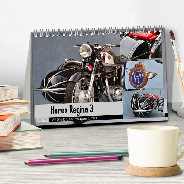 Produktbild: Horex Regina 3 mit Steib Seitenwagen S 501 (Tischkalender 2026 DIN A5 quer), CALVENDO Monatskalender