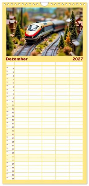 Produktbild: Familienplaner 2027 - Futuristische Modelleisenbahn mit 5 Spalten (Wandkalender, 21 x 45 cm) CALVENDO