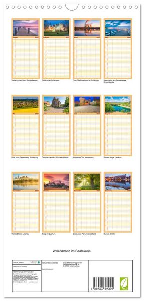 Produktbild: Familienplaner 2027 - Willkommen im Saalekreis mit 5 Spalten (Wandkalender, 21 x 45 cm) CALVENDO