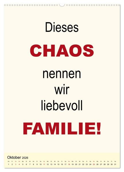 Produktbild: Spr&uuml;che-Kalender. Lustiges f&uuml;r die Familie! (Wandkalender 2026 DIN A2 hoch), CALVENDO Monatskalender