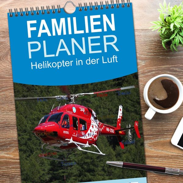 Produktbild: Familienplaner 2026 - Helikopter in der Luft mit 5 Spalten (Wandkalender, 21 x 45 cm) CALVENDO
