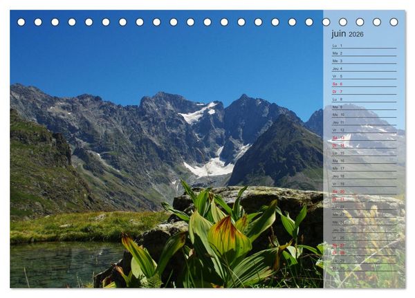 Produktbild: MONTAGNES Sommets des Hautes-Alpes (Calendrier de bureau 2026 DIN A5 vertical), CALVENDO calendrier mensuel