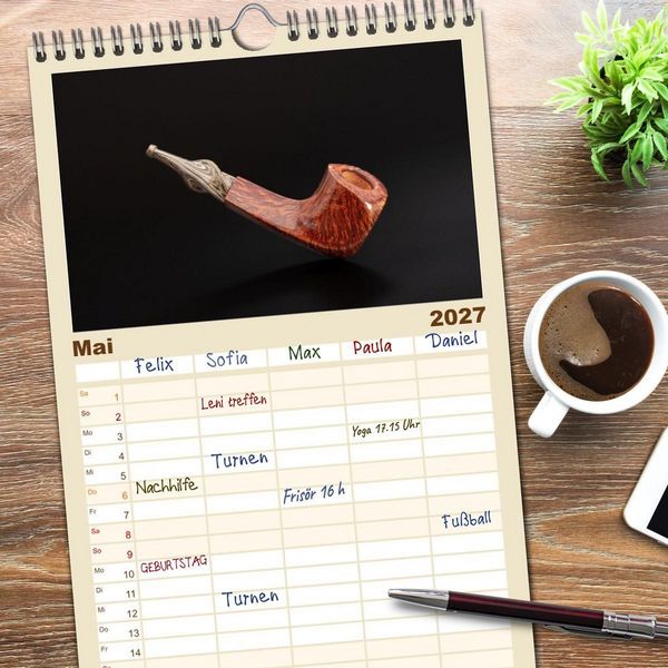 Produktbild: Familienplaner 2027 - Pfeifenwelten mit 5 Spalten (Wandkalender, 21 x 45 cm) CALVENDO