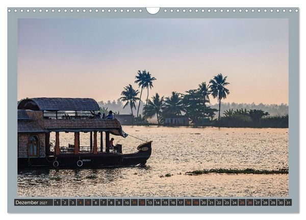 Produktbild: Kerala Backwaters - mit dem Hausboot durch die tropische Wasserwelt (Wandkalender 2027 DIN A3 quer), CALVENDO Monatskalender