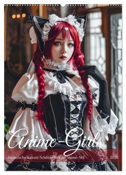 Produktbild: Anime-Girls - Japanische Kawaii-Sch&ouml;nheiten im Anime-Stil (Wandkalender 2026 DIN A2 hoch), CALVENDO Monatskalender