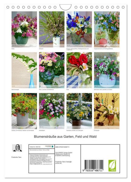 Produktbild: Blumenstr&auml;u&szlig;e aus Garten, Feld und Wald (Wandkalender 2026 DIN A4 hoch), CALVENDO Monatskalender