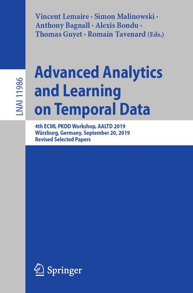 Produktbild: Advanced Analytics and Learning on Temporal Data