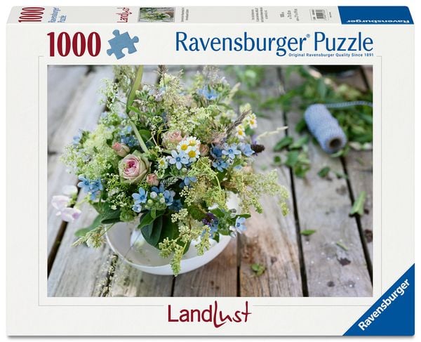 Produktbild: Landlust Puzzle 1000 Teile - Sommerlicher Wiesenstrau&szlig; mit Himmelblauem S&uuml;dstern