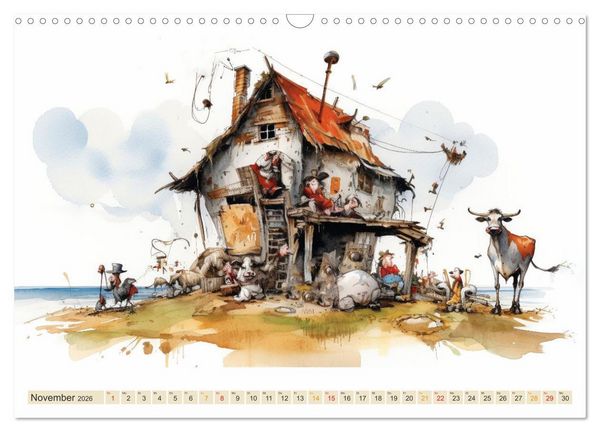 Produktbild: Da ist was los auf dem Bauernhof (Wandkalender 2026 DIN A3 quer), CALVENDO Monatskalender