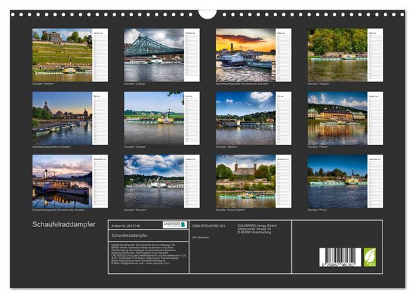 Produktbild: Schaufelraddampfer (Wandkalender 2026 DIN A3 quer), CALVENDO Monatskalender