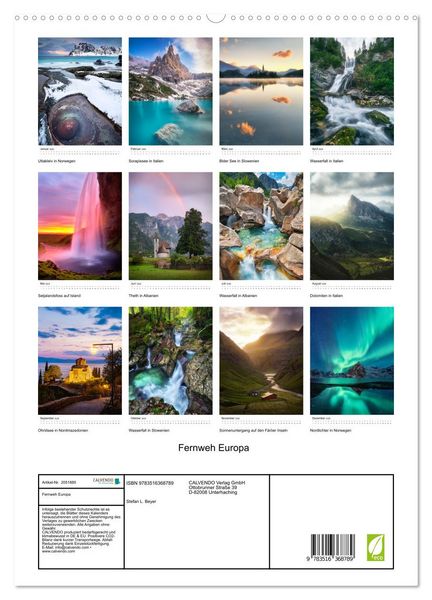 Produktbild: Fernweh Europa (hochwertiger Premium Wandkalender 2026 DIN A2 hoch), Kunstdruck in Hochglanz