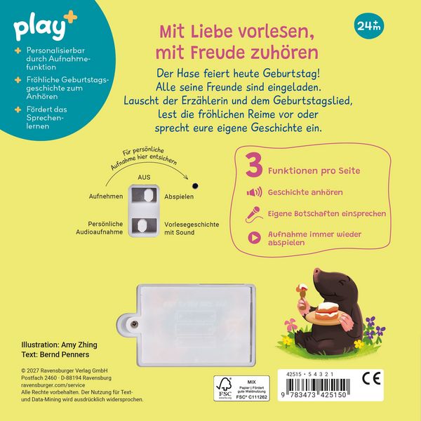 Produktbild: Play+ Mein Geschichten-Buch mit Vorlese- und Aufnahmefunktion: Alles Gute zum Geburtstag! - ab 2 Jahre