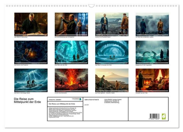 Produktbild: Die Reise zum Mittelpunkt der Erde (Wandkalender 2027 DIN A2 quer), CALVENDO Monatskalender