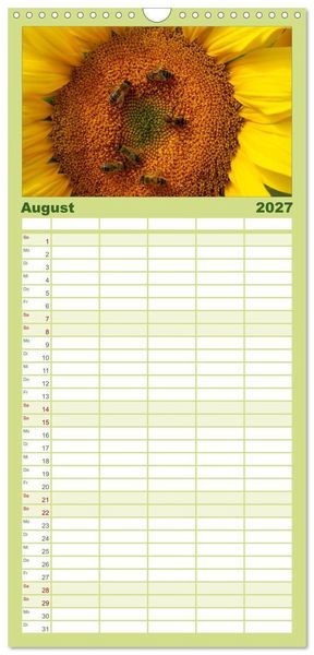 Produktbild: Familienplaner 2027 - Sonnenblumen mit 5 Spalten (Wandkalender, 21 x 45 cm) CALVENDO