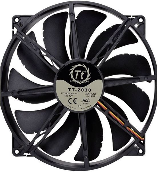 Thermaltake Pure 20 PC-Gehäuse-Lüfter Schwarz (B x H x T) 200 x 200 x 30mm