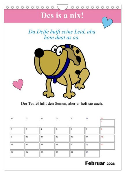 Produktbild: So a Schmarrn! Bairische Mundart (Wandkalender 2026 DIN A4 hoch), CALVENDO Monatskalender