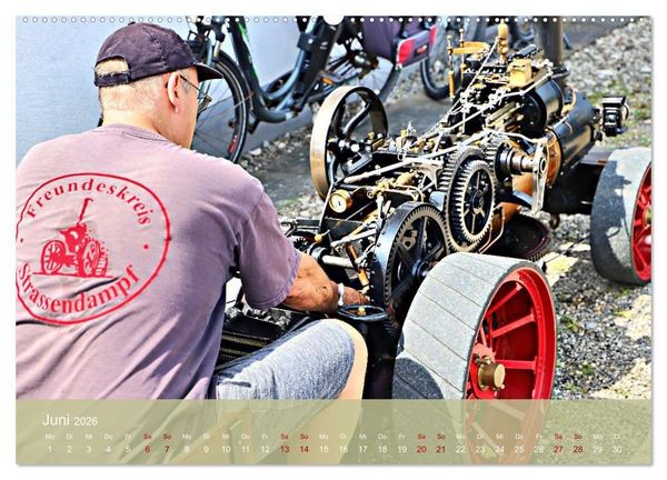 Produktbild: Dampftraktormodelle 1:3 beim Dampfmodellbautreffen in Bisingen (hochwertiger Premium Wandkalender 2026 DIN A2 quer), Kunstdruck in Hochglanz