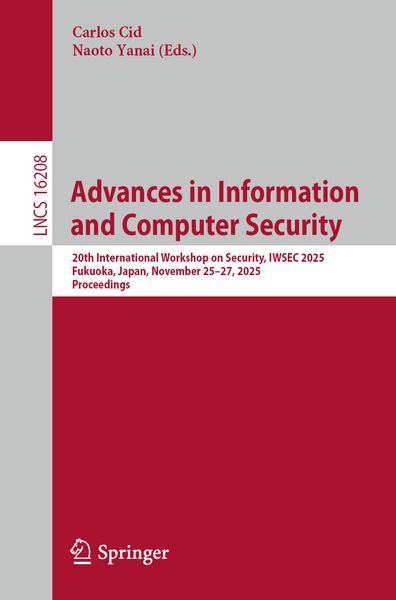 Produktbild: Advances in Information and Computer Security
