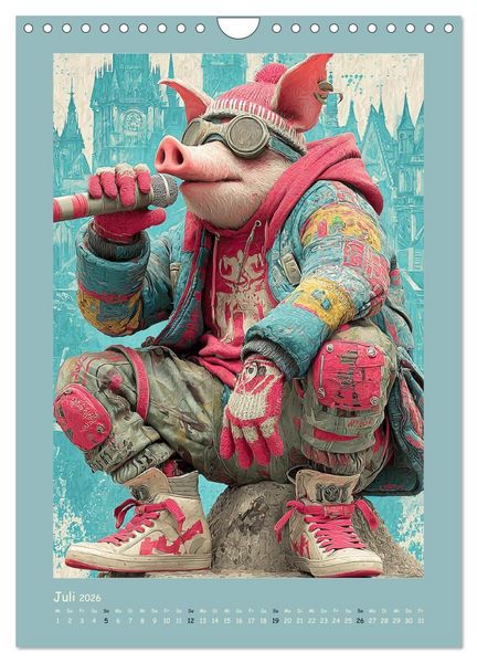 Produktbild: Street Hogz. Charakterschweine mit Haltung (Wandkalender 2026 DIN A4 hoch), CALVENDO Monatskalender