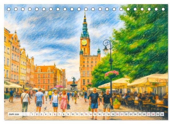 Produktbild: Danzig entdecken - Sehensw&uuml;rdigkeiten der polnischen Hansestadt (Tischkalender 2026 DIN A5 quer), CALVENDO Monatskalender