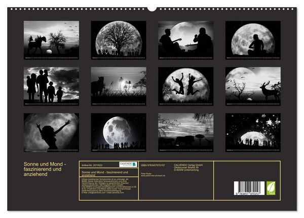 Produktbild: Sonne und Mond - faszinierend und anziehend (hochwertiger Premium Wandkalender 2026 DIN A2 quer), Kunstdruck in Hochglanz