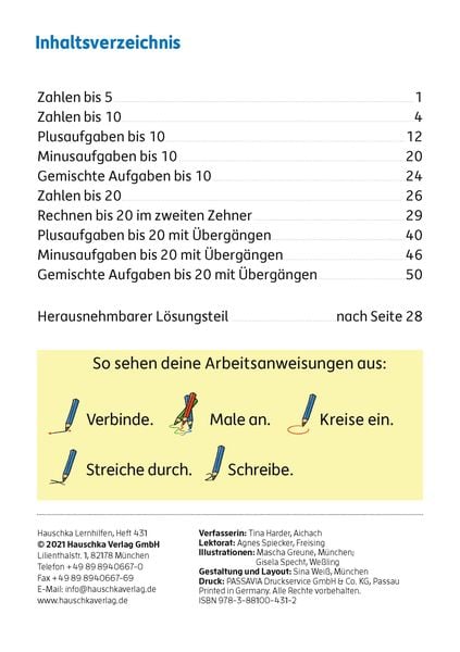 Mein Übungsheft Rechnen lernen 1. Klasse