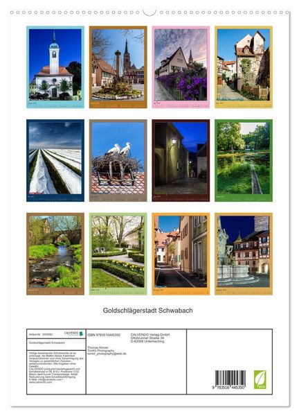 Produktbild: Goldschl&auml;gerstadt Schwabach (hochwertiger Premium Wandkalender 2026 DIN A2 hoch), Kunstdruck in Hochglanz