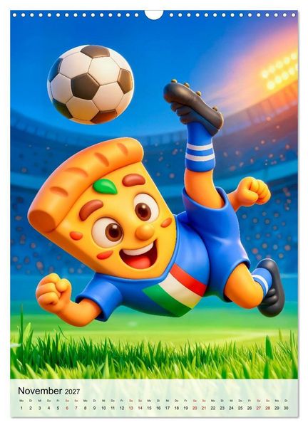 Produktbild: Food‑Fu&szlig;baller - Lustiger kulinarischer Fu&szlig;ballspa&szlig; (Wandkalender 2027 DIN A3 hoch), CALVENDO Monatskalender
