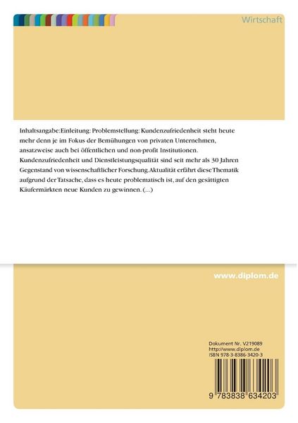 Produktbild: Qualit&auml;t und Kundenzufriedenheit bei komplexen Dienstleistungen