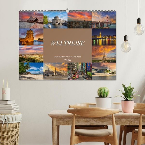 Produktbild: Weltreise - In zw&ouml;lf Monaten um die Welt (Wandkalender 2026 DIN A2 quer), CALVENDO Monatskalender