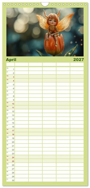 Produktbild: Familienplaner 2027 - Niedliche Naturwesen mit 5 Spalten (Wandkalender, 21 x 45 cm) CALVENDO