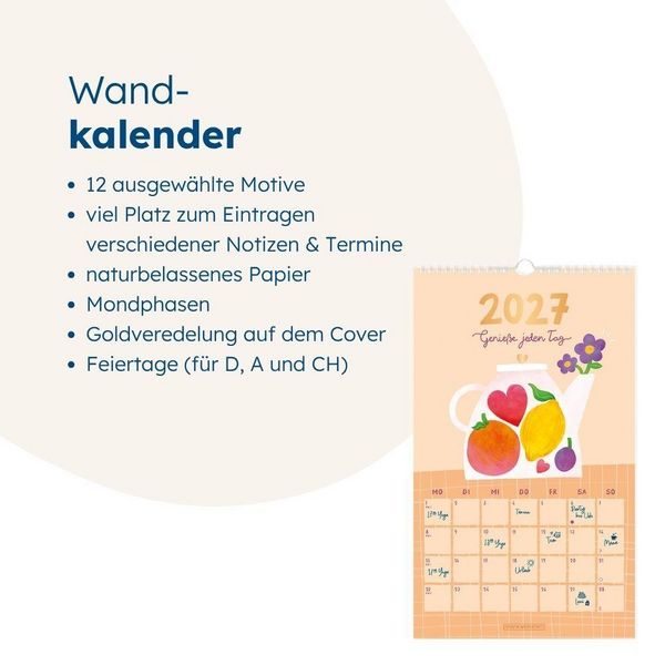 Produktbild: Wandkalender 2027 Genie&szlig;e jeden Tag