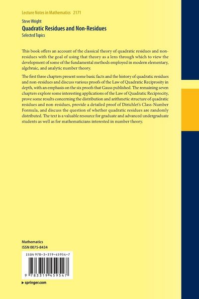 Produktbild: Quadratic Residues and Non-Residues