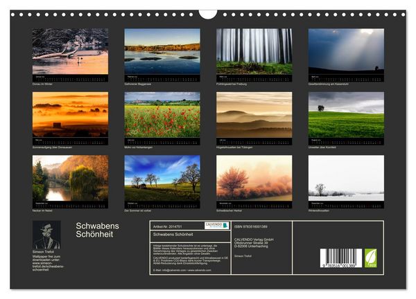 Produktbild: Schwabens Sch&ouml;nheit (Wandkalender 2026 DIN A3 quer), CALVENDO Monatskalender