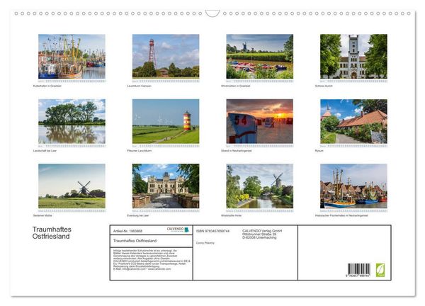 Produktbild: Traumhaftes Ostfriesland (Wandkalender 2026 DIN A2 quer), CALVENDO Monatskalender