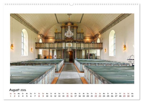Produktbild: Schwedische Kirchen auf dem St.Olavsweg (hochwertiger Premium Wandkalender 2026 DIN A2 quer), Kunstdruck in Hochglanz