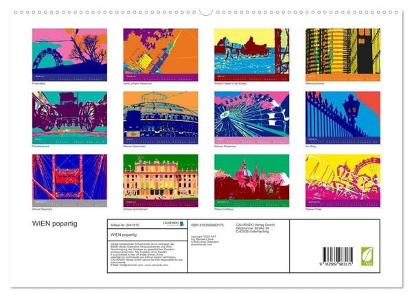 Produktbild: WIEN popartig (hochwertiger Premium Wandkalender 2027 DIN A2 quer), Kunstdruck in Hochglanz