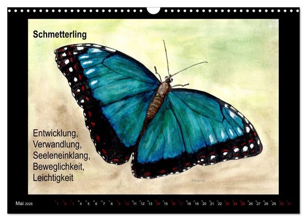 Produktbild: Krafttiere in Aquarell (Wandkalender 2026 DIN A3 quer), CALVENDO Monatskalender