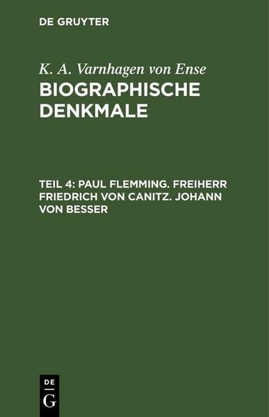 Produktbild: Paul Flemming. Freiherr Friedrich von Canitz. Johann von Besser