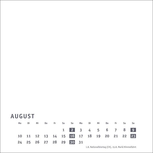 Produktbild: Premium-Bastelkalender weiß klein 2026
