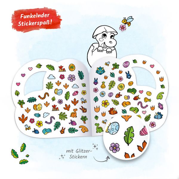 Produktbild: Tr&ouml;tsch Malbuch Stickermalbuch Dino Malspa&szlig;