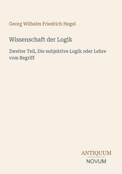 Produktbild: Wissenschaft der Logik