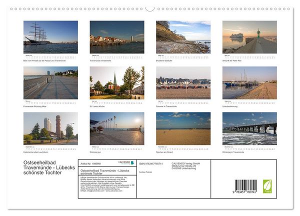 Produktbild: Ostseeheilbad Travem&uuml;nde - L&uuml;becks sch&ouml;nste Tochter (hochwertiger Premium Wandkalender 2026 DIN A2 quer), Kunstdruck in Hochglanz